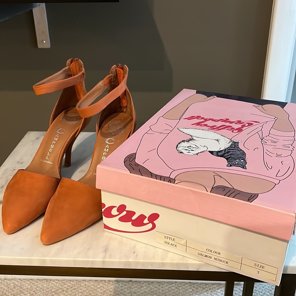 Jeffrey Campbell Ibiza Solace in Salmon Nubuck, Sz 7 - Picture 2 of 8
